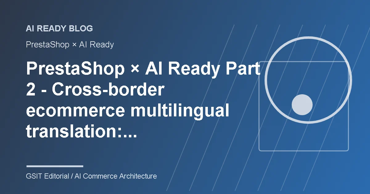 PrestaShop × AI Ready 2 Cross-border ecommerce multilingual translation: AI Ready ecommerce content management and system integration diagram to establish an auditable localization process